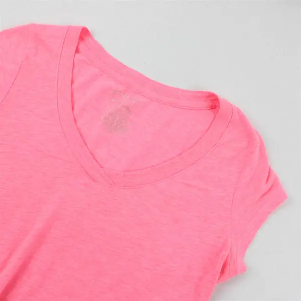 No Boundaries Solid Fluorescent Pink Short Sleeve T-Shirt Women's Size L (11-13)