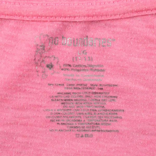 No Boundaries Solid Fluorescent Pink Short Sleeve T-Shirt Women's Size L (11-13)