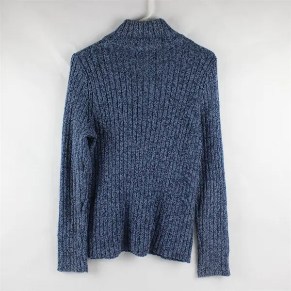 Jones New York Sport Blue Knit Quarter Zip Turtle Neck Sweater Women's Size S