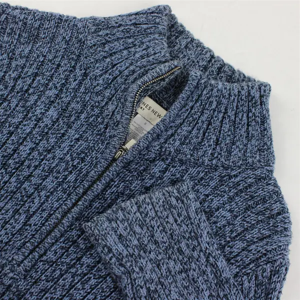 Jones New York Sport Blue Knit Quarter Zip Turtle Neck Sweater Women's Size S