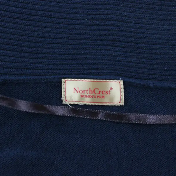 North Crest Blue Knit Long Sleeve Sweater Cardigan About Womens Plus Size 2XL