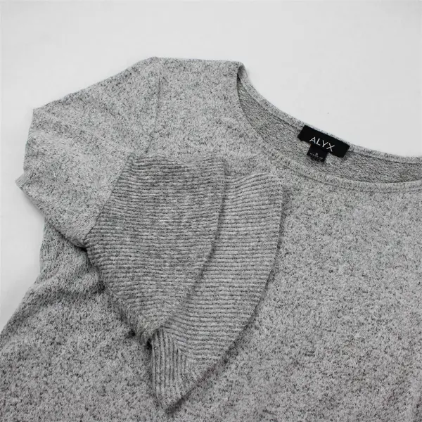 Alyx Brand Gray Speckled Quarter Length Sleeve Blouse Top Women's Size S