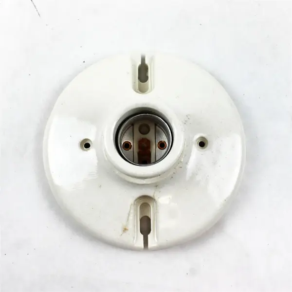 Leviton 9875 Porcelain White Lampholder Keyless w/ Knockouts Single Screw