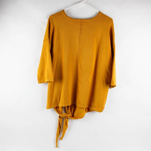 Time & Tru Solid Orange Color Woven Half Length Sleeve Top Women's Size M (8-10)