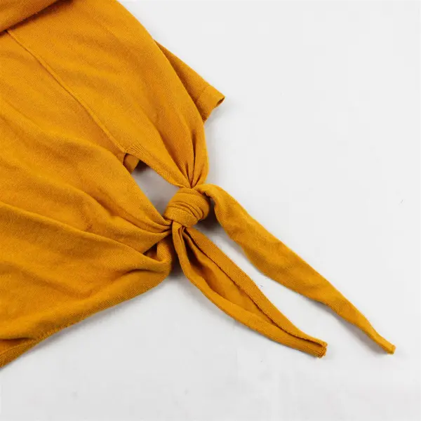 Time & Tru Solid Orange Color Woven Half Length Sleeve Top Women's Size M (8-10)