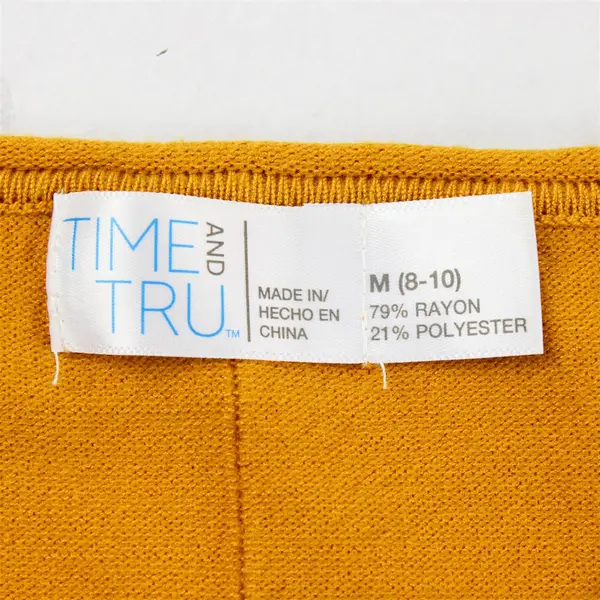 Time & Tru Solid Orange Color Woven Half Length Sleeve Top Women's Size M (8-10)