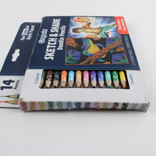 Crayola Sketch & Shade Doodle 12 Colored Pencils 2 Graphite Pencils 14pk Used