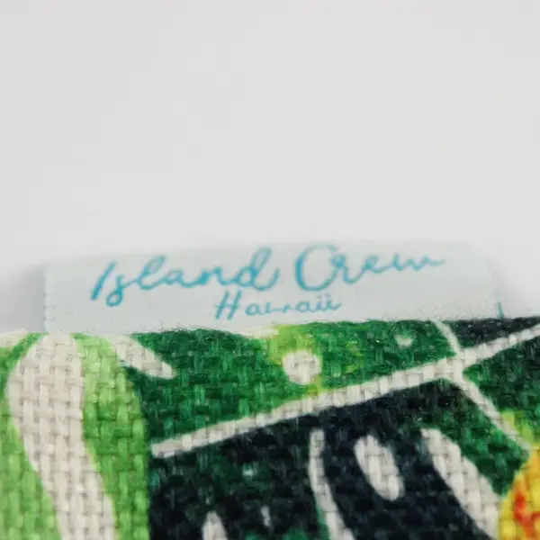 Island Crew Aloha Hawaii Burlap Coin Purse Zip  Pineapple Print Chain Clasp