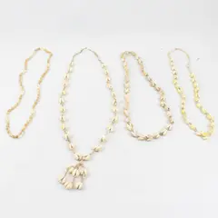 Lot of 4 Shell Necklaces Tropical Hawaiian Tiny Shell Seashell Summer Necklace