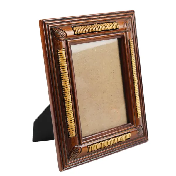 Vintage Sicura Rustic Rattan Wooden Photo Frame 5x7