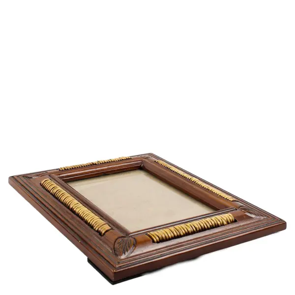 Vintage Sicura Rustic Rattan Wooden Photo Frame 5x7