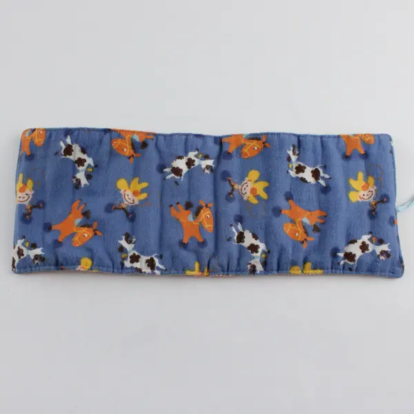 Anonymous Handmade Animals Fabric Crayon Holder Roll Up Organizer w/Crayons
