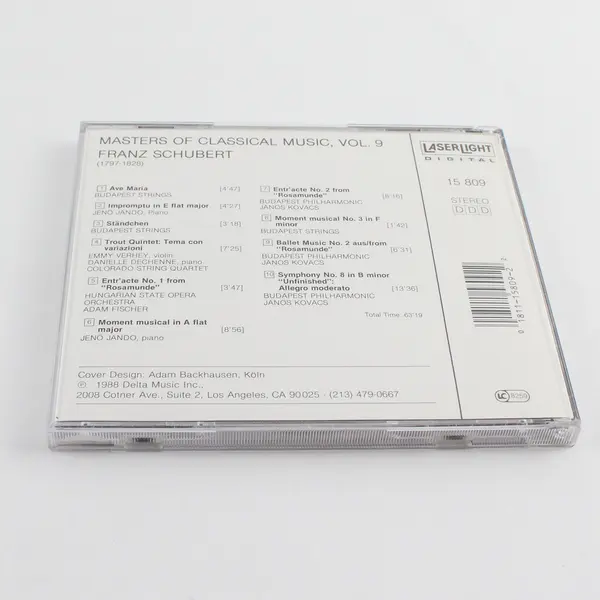 Schubert Masters of Classical Music Vol. 9 LaserLight Digital CD 1988