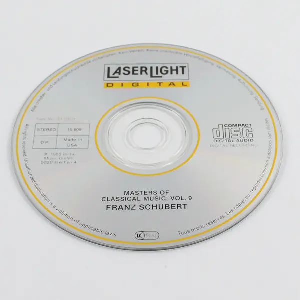 Schubert Masters of Classical Music Vol. 9 LaserLight Digital CD 1988