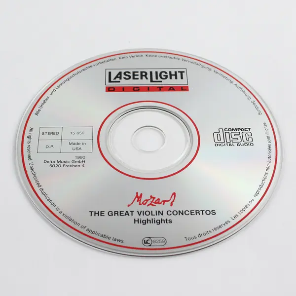 Mozart—The Great Violin Concertos Highlights Music CD 1990