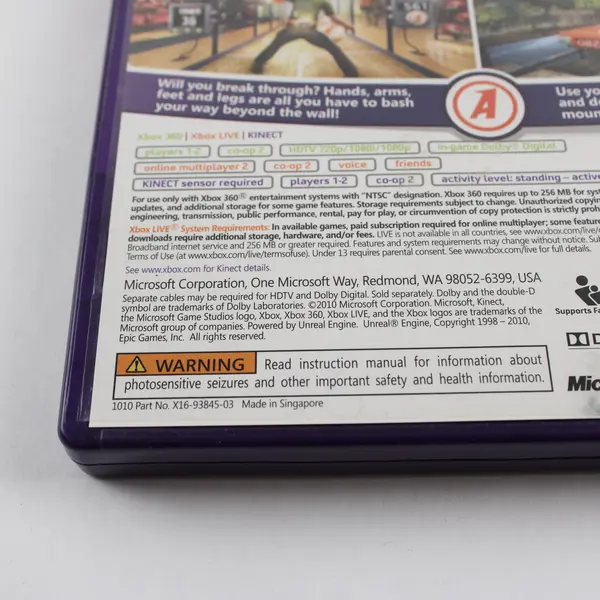 Kinect Adventures XBOX 360 Game 2010, Microsoft 