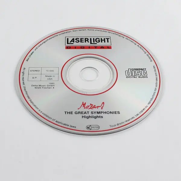 The Great Symphonies Vol. 1 Hlts by W.A. Mozart LaserLight Digital CD 1990