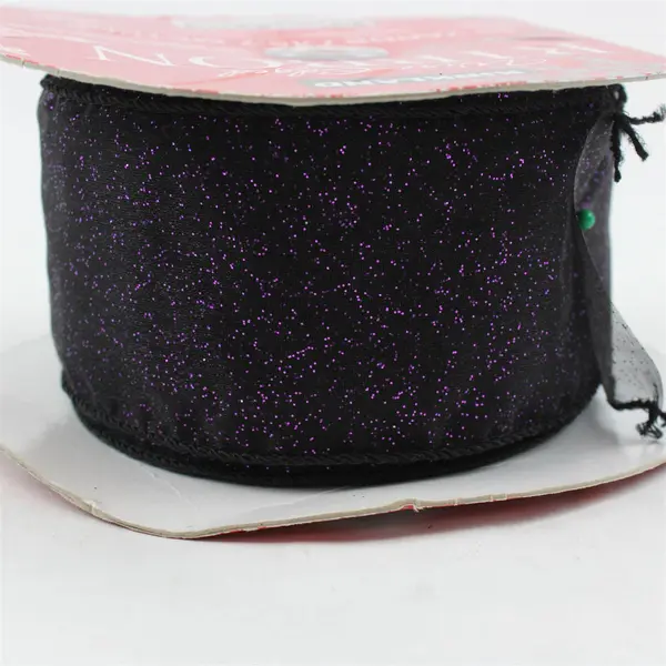 Roll Kirkland Wire Edge Ribbon Roll Purple Metallic #175504 Almost Full 50 Yds. 