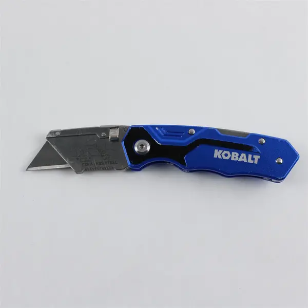 Kobalt Fastback Lockback Carpet Knife Utility Razor Black/Blue - Used