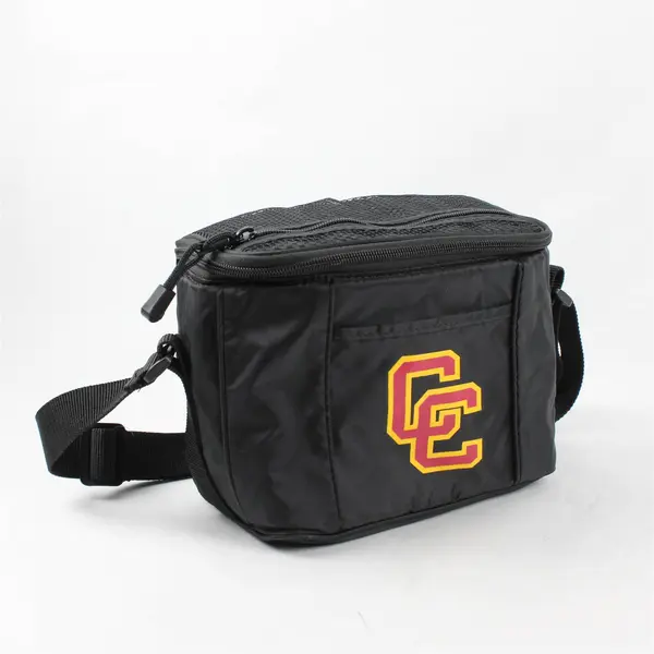 Port & Co. Insulated Black Lunch Bag with Carrying Strap, CC Letters