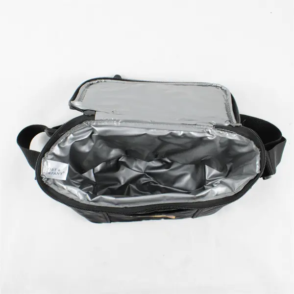Port & Co. Insulated Black Lunch Bag with Carrying Strap, CC Letters