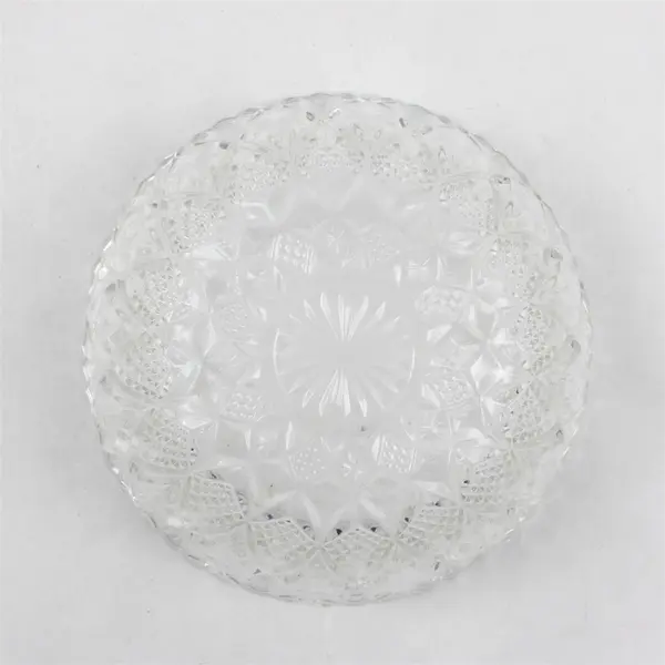Godinger Clear Pressed/Cut Glass Bowl Scalloped Edge Bowl 6" Round 2.5" Tall