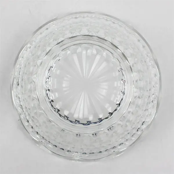 Anchor Hocking Wexford Pattern Clear Pressed Glass Footed Serving Bowl 8.5"