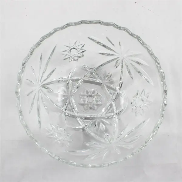 Lot Of 2 Anchor Hocking Prescut Clear Glass Small Bowls 5.5" Diameter 2.5" Tall