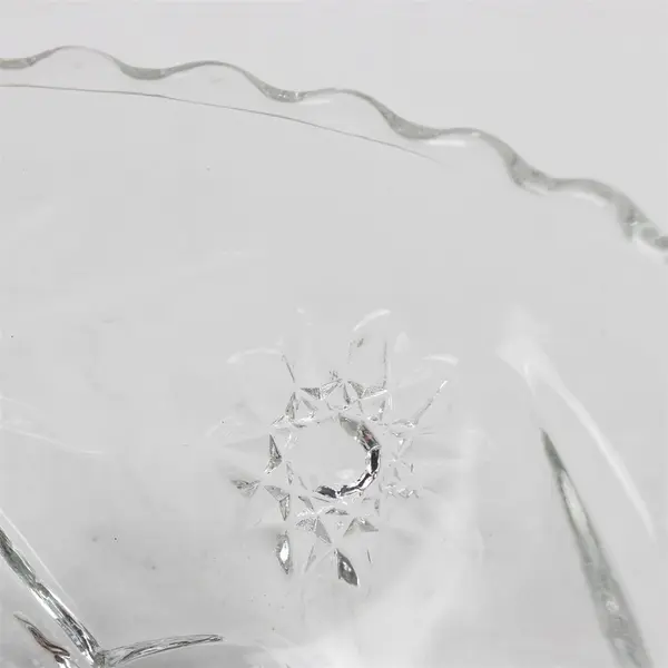 Lot Of 2 Anchor Hocking Prescut Clear Glass Small Bowls 5.5" Diameter 2.5" Tall
