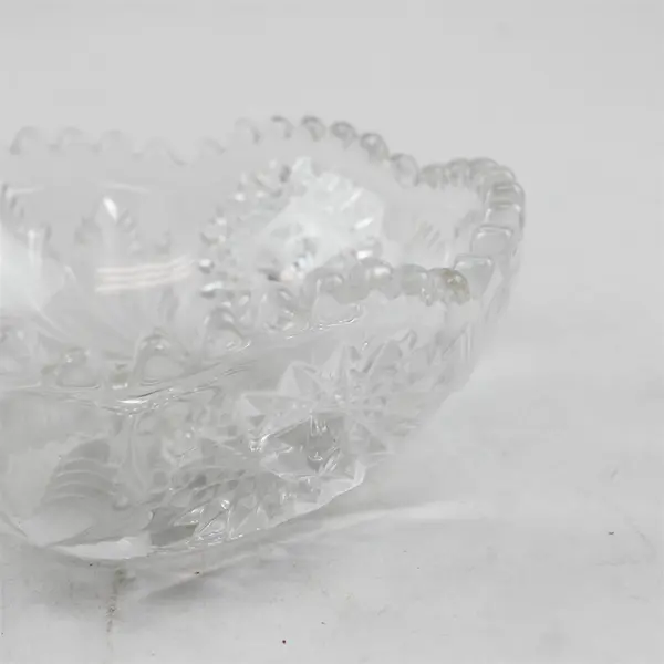 Early American Pressed Glass (EAPG) Hobstar & Feather Bowl 4.75" Round 2" Tall