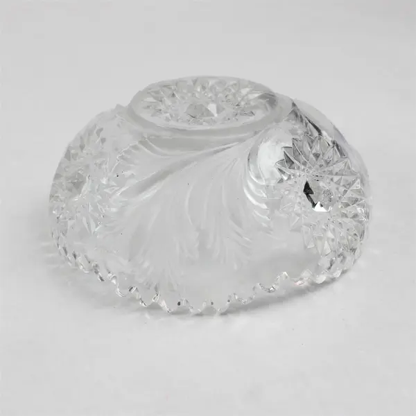 Early American Pressed Glass (EAPG) Hobstar & Feather Bowl 4.75" Round 2" Tall