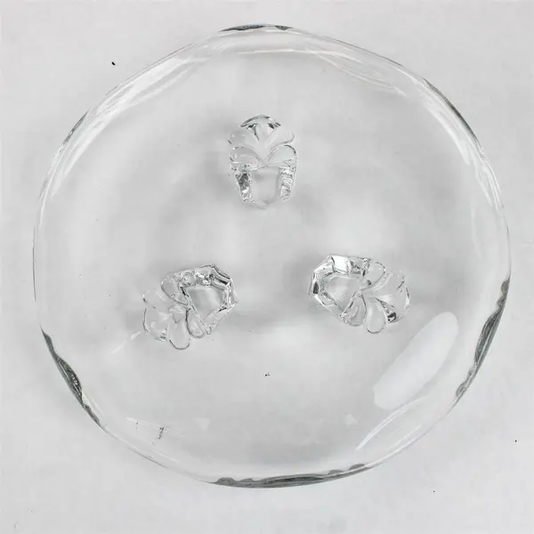 Fostoria Coronet Clear Pattern Glass 3-Toed Candy Dish/Tidbit Tray W/ Wavy Rim