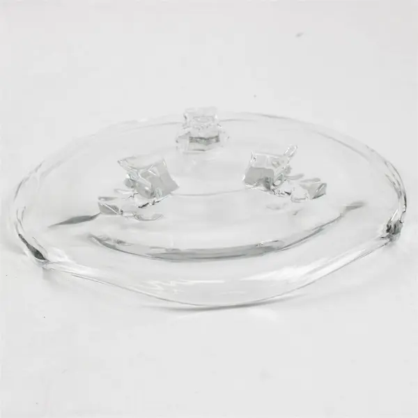 Fostoria Coronet Clear Pattern Glass 3-Toed Candy Dish/Tidbit Tray W/ Wavy Rim