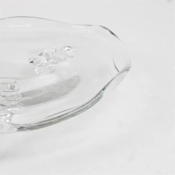 Fostoria Coronet Clear Pattern Glass 3-Toed Candy Dish/Tidbit Tray W/ Wavy Rim