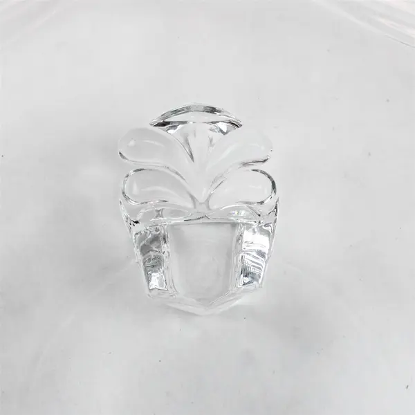 Fostoria Coronet Clear Pattern Glass 3-Toed Candy Dish/Tidbit Tray W/ Wavy Rim