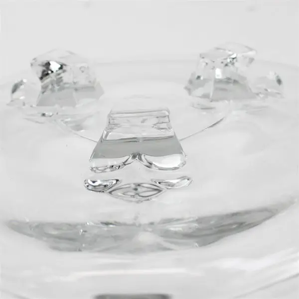 Fostoria Coronet Clear Pattern Glass 3-Toed Candy Dish/Tidbit Tray W/ Wavy Rim