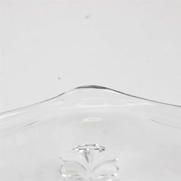 Fostoria Coronet Clear Pattern Glass 3-Toed Candy Dish/Tidbit Tray W/ Wavy Rim