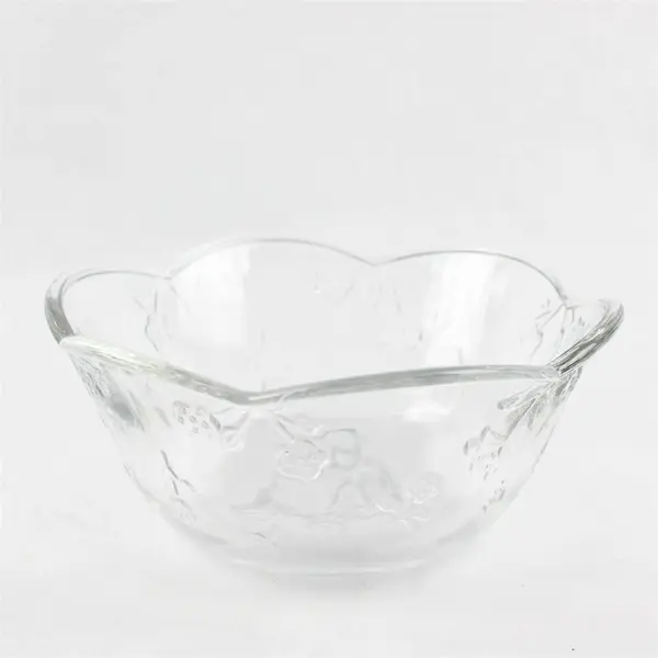 Anchor Hocking Savannah Clear Pattern Glass Cereal Bowl 6.25" Round 2.75" Tall