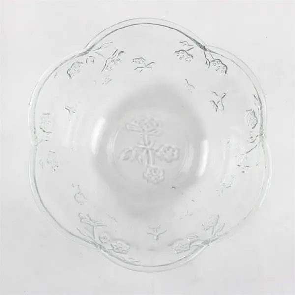Anchor Hocking Savannah Clear Pattern Glass Cereal Bowl 6.25" Round 2.75" Tall