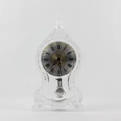 Godinger Crystal Legends Shannon Clear Glass Tabletop Clock (Tested/Works) 9.5"