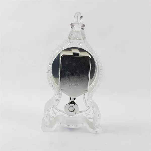 Godinger Crystal Legends Shannon Clear Glass Tabletop Clock (Tested/Works) 9.5"