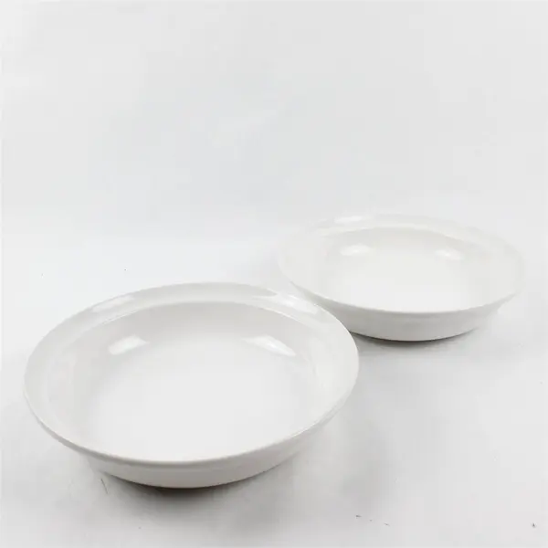 Lot Of 2 Certified International Matching Solid White Ceramic Dinner Bowl 9.75"