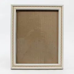 White Wooden Desk Top Picture Frame 8"x10" w/Decorative Floral Border 