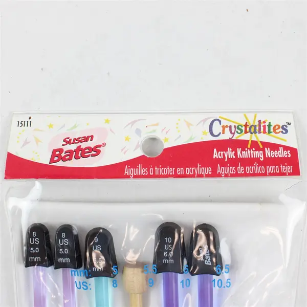 Susan Bates Crystalites Acrylic Knitting Needles Set of 6 