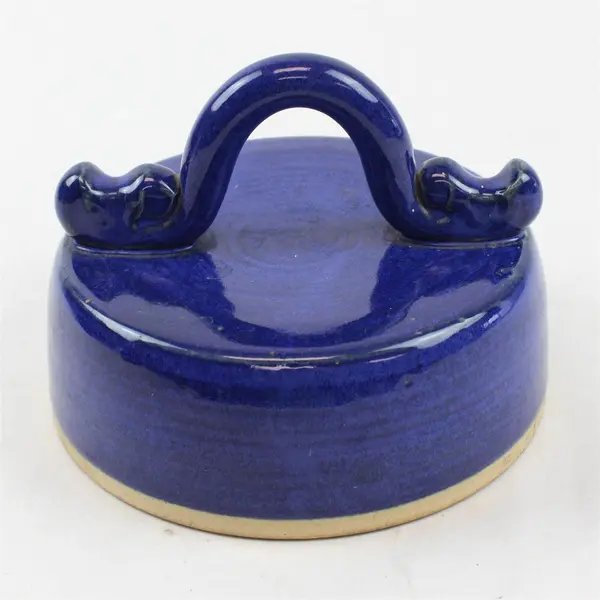 Unbranded/Unmarked Cobalt Blue Round Ceramic Earthware Plate Lid 6.25" Diameter