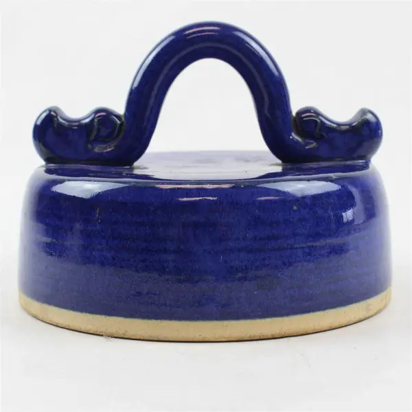 Unbranded/Unmarked Cobalt Blue Round Ceramic Earthware Plate Lid 6.25" Diameter