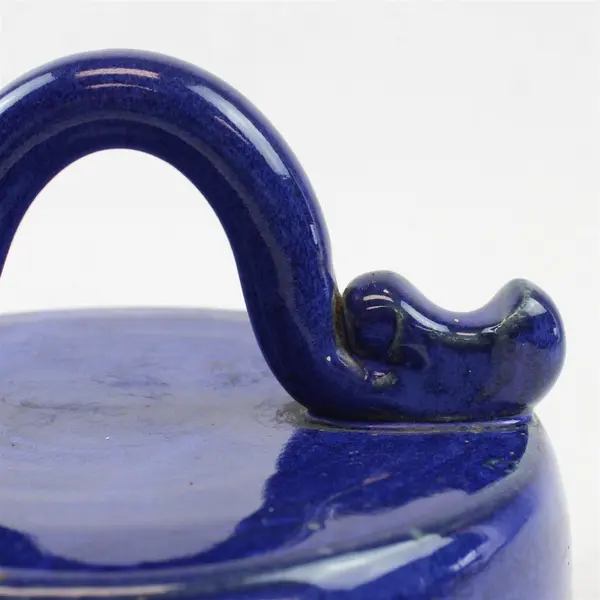 Unbranded/Unmarked Cobalt Blue Round Ceramic Earthware Plate Lid 6.25" Diameter