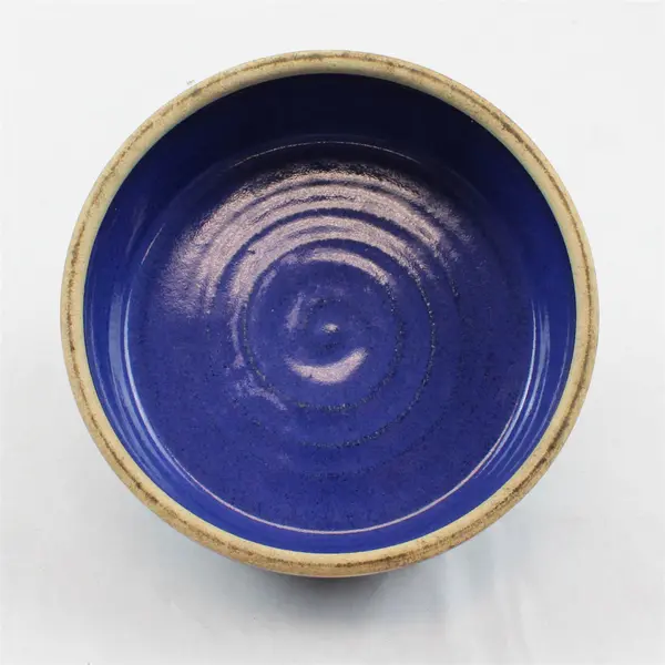 Unbranded/Unmarked Cobalt Blue Round Ceramic Earthware Plate Lid 6.25" Diameter