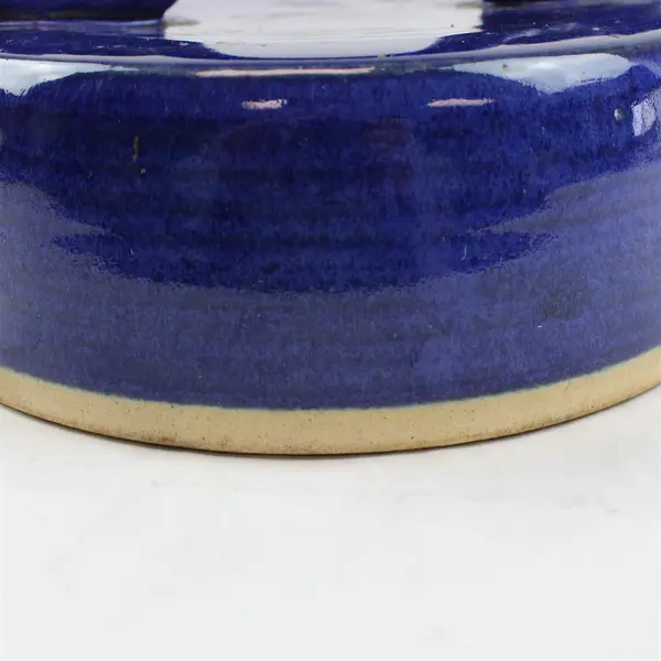 Unbranded/Unmarked Cobalt Blue Round Ceramic Earthware Plate Lid 6.25" Diameter
