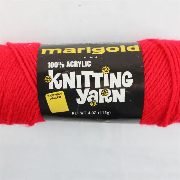 Lot of 3 Skeins of Red Heart Classic Red Yarn, Coats & Clark /Marigold, New 